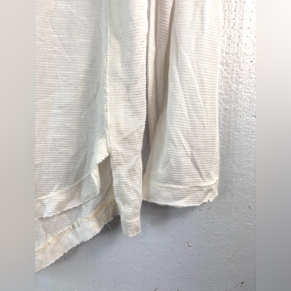 Free People M Boho Lace Trim V-Neck Long Sleeved Top in Off-White - Picture 5 of 10